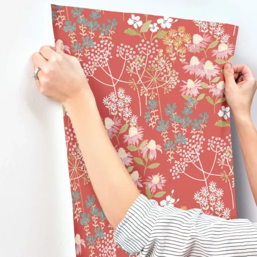 A-Street Prints Terrace Cultivate Wallpaper - Red