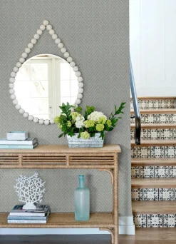 A-Street Prints Terrace Glynn Wallpaper - Sterling