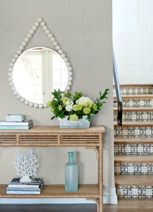 A-Street Prints Terrace Glynn Wallpaper - Silver