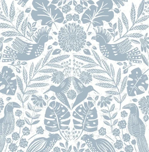 A-Street Prints Terrace Nestle Wallpaper - Blue