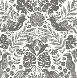 A-Street Prints Terrace Nestle Wallpaper - Charcoal