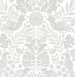 A-Street Prints Terrace Nestle Wallpaper - Light Grey