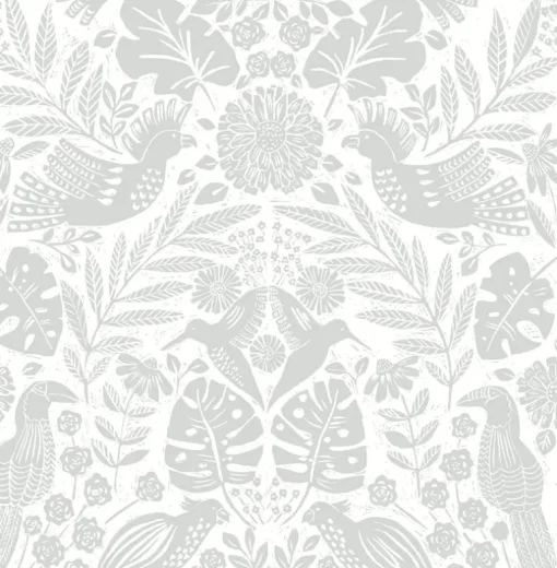 A-Street Prints Terrace Nestle Wallpaper - Light Grey