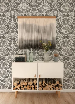 A-Street Prints Terrace Nestle Wallpaper - Charcoal