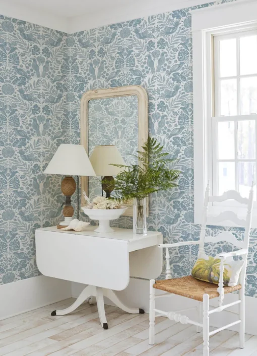 A-Street Prints Terrace Nestle Wallpaper - Blue