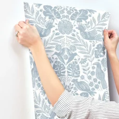 A-Street Prints Terrace Nestle Wallpaper - Blue