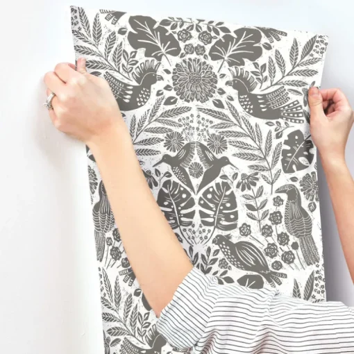 A-Street Prints Terrace Nestle Wallpaper - Charcoal