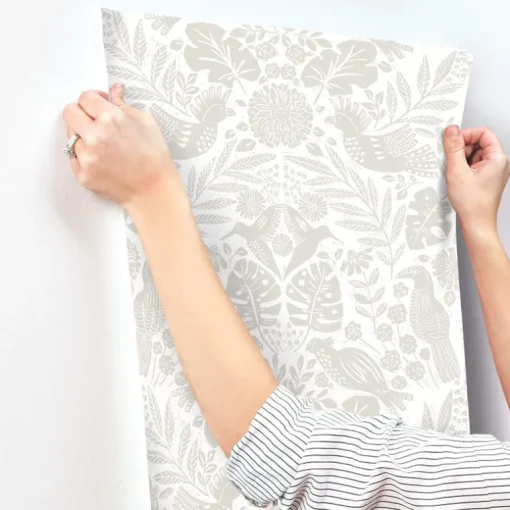 A-Street Prints Terrace Nestle Wallpaper - Dove