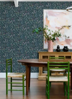 A-Street Prints Whimsy Briar Floral Wallpaper - Teal