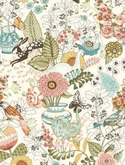 A-Street Prints Whimsy Fauna Wallpaper - Pink