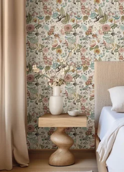 A-Street Prints Whimsy Fauna Wallpaper - Pink
