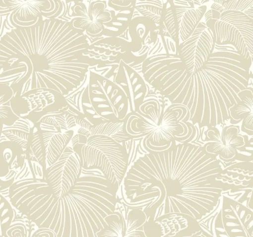 A-Street Prints Whimsy Idalia Flamingo Wallpaper - Beige