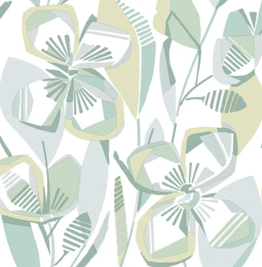 A-Street Prints Whimsy Nathalie Blooms Wallpaper - Light Green