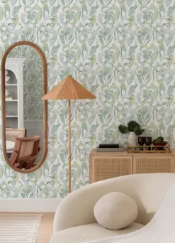 A-Street Prints Whimsy Nathalie Blooms Wallpaper - Light Green