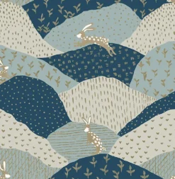 A-Street Prints Whimsy Peter Rabbit Wallpaper - Blue