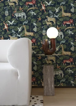 A-Street Prints Whimsy Rigby Jungle Wallpaper - Navy