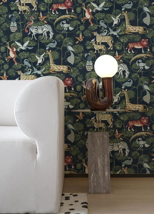 A-Street Prints Whimsy Rigby Jungle Wallpaper - Navy