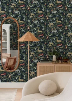 A-Street Prints Whimsy Rigby Jungle Wallpaper - Navy