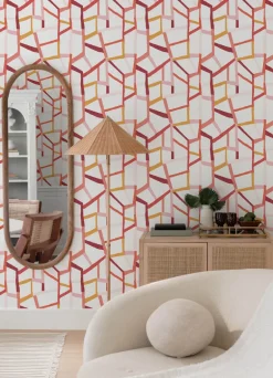 A-Street Prints Whimsy Tate Geometric Wallpaper - Pink