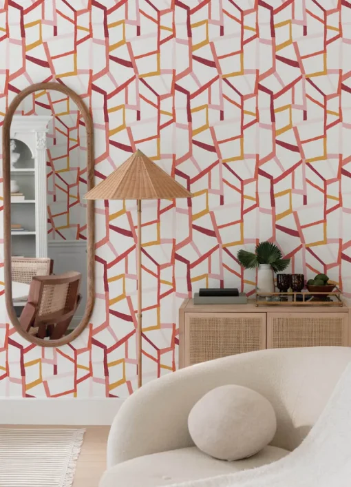 A-Street Prints Whimsy Tate Geometric Wallpaper - Pink