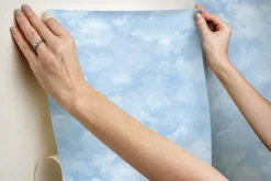 Atrium Clouds Peel & Stick Wallpaper - Blue