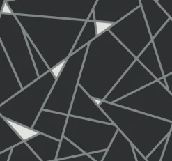 Black & White Resource Library Prismatic Wallpaper - Black & Silver