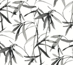 Black & White Resource Library Bamboo Ink Wallpaper - Black & White