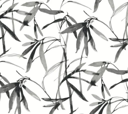 Black & White Resource Library Bamboo Ink Wallpaper - Black & White