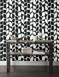 Black & White Resource Library Primitive Vines Wallpaper - Black & White