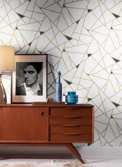 Black & White Resource Library Prismatic Wallpaper - Gold & Black