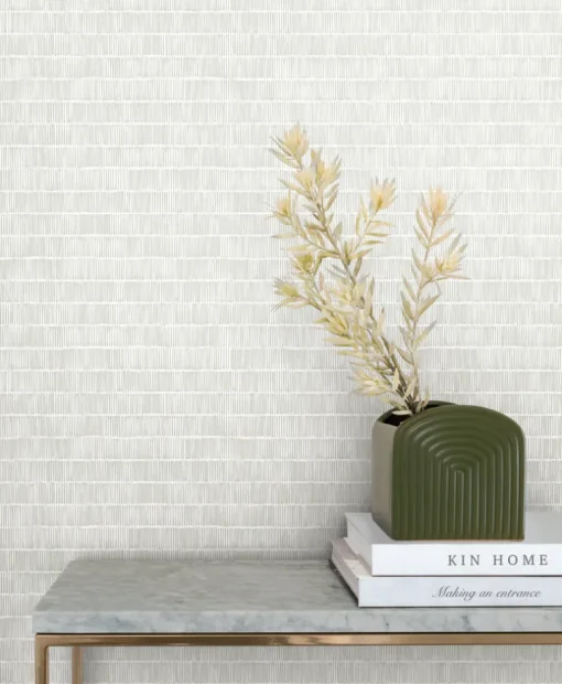 Black & White Resource Library Horizontal Hash Marks Wallpaper - Gray