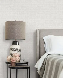 Black & White Resource Library Horizontal Hash Marks Wallpaper - White & Cream