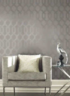 Black & White Resource Library Viva Lounge Wallpaper - Gray & Silver