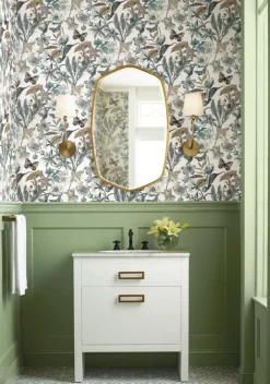 Blooms Second Edition Butterfly House Wallpaper - White & Blue