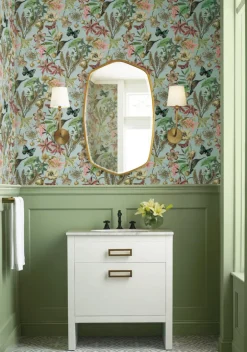 Blooms Second Edition Butterfly House Wallpaper - Sky Blue