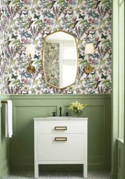 Blooms Second Edition Butterfly House Wallpaper - White & Fuchsia