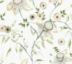 Blooms Second Edition Dream Blossom Wallpaper - White & Green