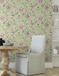 Blooms Second Edition Dream Blossom Wallpaper - Light Green
