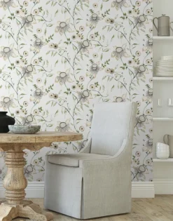 Blooms Second Edition Dream Blossom Wallpaper - White & Green
