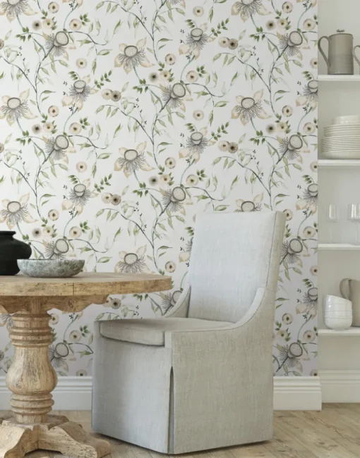 Blooms Second Edition Dream Blossom Wallpaper - White & Green