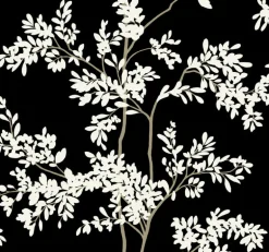 Blooms Second Edition Lunaria Silhouette Wallpaper - Black & White