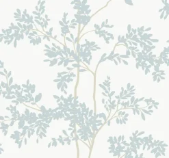 Blooms Second Edition Lunaria Silhouette Wallpaper - Cloud Blue