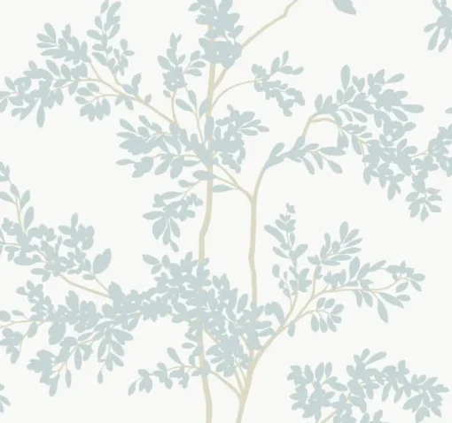 Blooms Second Edition Lunaria Silhouette Wallpaper - Cloud Blue