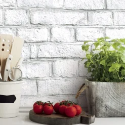 Brick Peel & Stick Wallpaper - White