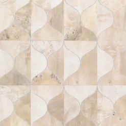Candice Olson After 8 Burlwood Ogee Wallpaper - White