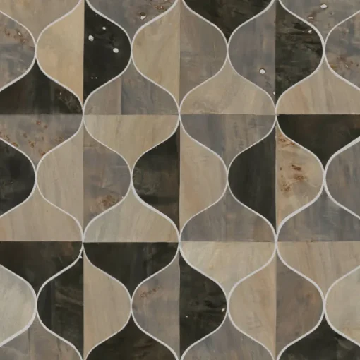 Candice Olson After 8 Burlwood Ogee Wallpaper - Black & Taupe & Gray