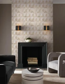 Candice Olson After 8 Burlwood Ogee Wallpaper - White
