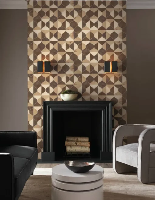Candice Olson After 8 Burlwood Ogee Wallpaper - Warm Neutral
