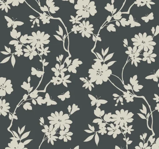 Candice Olson After 8 Flutter Vine Wallpaper - Gray