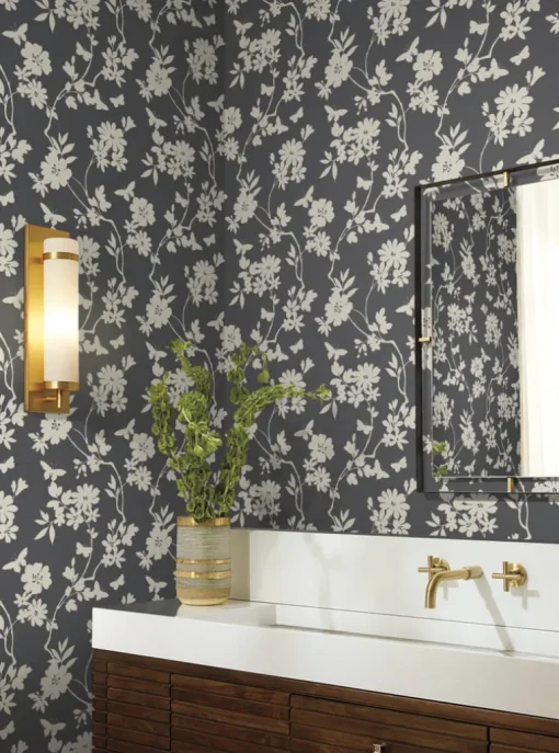 Candice Olson After 8 Flutter Vine Wallpaper - Gray